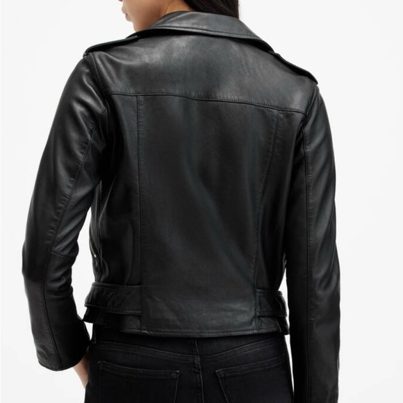 AllSaints Balfern Black Biker Jacket - Picture 10 of 10